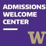Admissions Welcome Center sign