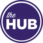 Purple circular HUB logo